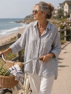 Jane & Delancey Stripe Button-Down Shirt